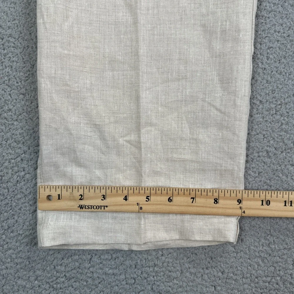 Tasso Elba Island Linen Pants Men 38x30 Beige Breathable Beach Flat Front Summer